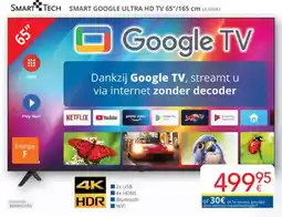 Eldi Smart tech smart google ultra HD TV LE-65VA1 aanbieding