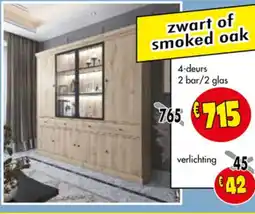 Budget Meubelen 4-deurs 2 bar/2 glas aanbieding