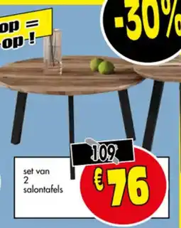 Budget Meubelen Set van 2 salontafels aanbieding