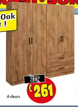 Budget Meubelen Denver Oak of wit 4-deurs aanbieding