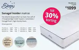 Sleepworld Sanagel Insider matras aanbieding