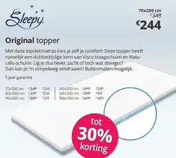 Sleepworld Original topper aanbieding