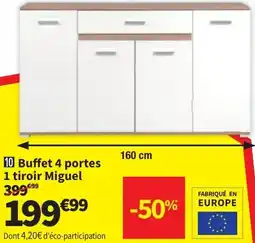 Conforama Buffet 4 portes 1 tiroir Miguel aanbieding
