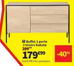 Conforama Buffet 1 porte 3 tiroirs Dakota aanbieding