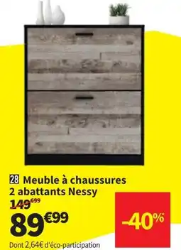 Conforama Meuble à chaussures 2 abattants Nessy aanbieding