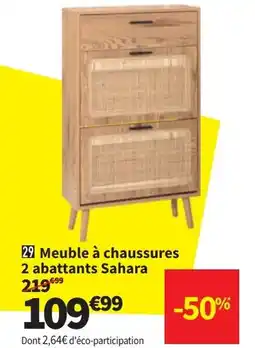 Conforama Meuble à chaussures 2 abattants Sahara aanbieding