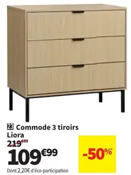 Conforama Commode 3 tiroirs Liora aanbieding