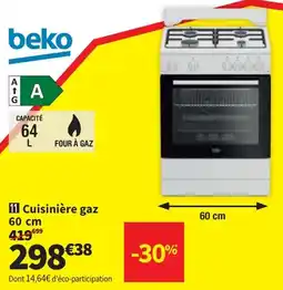 Conforama Beko Cuisinière gaz aanbieding