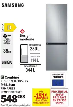 Conforama Samsung Réfrigérateur Combiné aanbieding