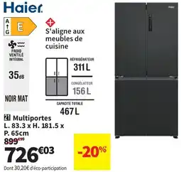 Conforama Haier Multiportes Réfrigérateur aanbieding