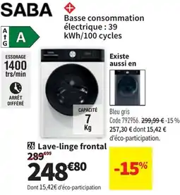 Conforama Saba Lave Linge Frontal aanbieding