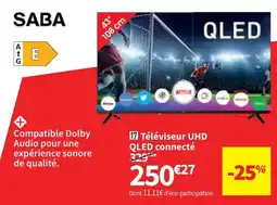 Conforama Téléviseur uhd qled connecté SABA SBQL43CH226S aanbieding