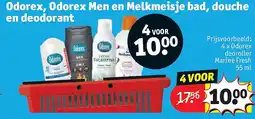 Kruidvat Odorex, Odorex Men en Melkmeisje bad, douche en deodorant aanbieding