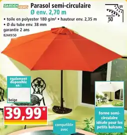 Norma Garden Hero Parasol Semi-Circulaire aanbieding
