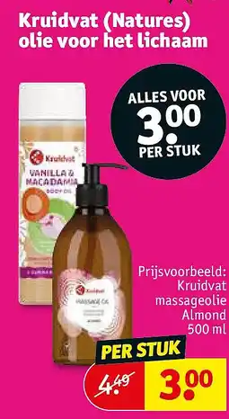 Kruidvat Kruidvat (Natures) olie voor het lichaam aanbieding