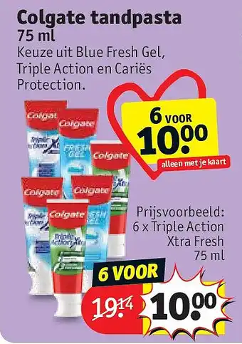 Kruidvat Colgate tandpasta aanbieding