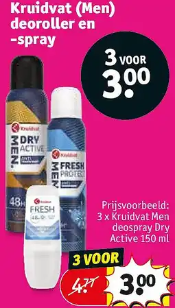 Kruidvat Kruidvat (Men) deoroller en -spray aanbieding