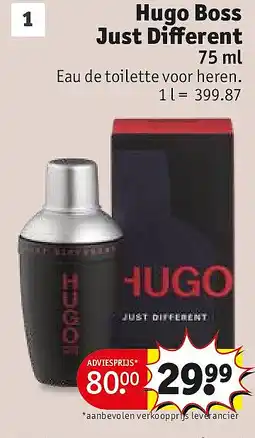Kruidvat Hugo Boss Just Different aanbieding