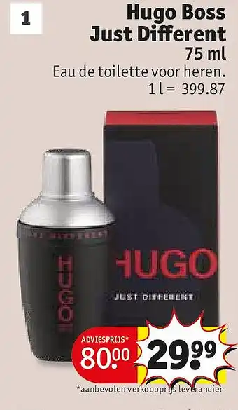 Kruidvat Hugo Boss Just Different aanbieding