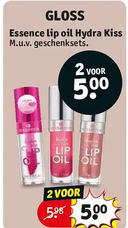 Kruidvat Essence lip oil Hydra Kiss aanbieding