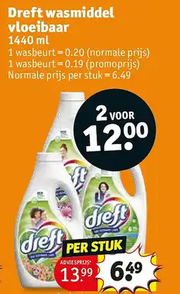 Kruidvat Dreft wasmiddel vloeibaar aanbieding