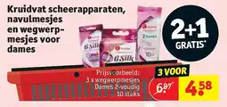 Kruidvat Kruidvat scheerapparaten, navulmesjes en wegwerpmesjes voor dames aanbieding