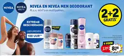 Kruidvat 4 x Nivea deoroller Black & White Invisible aanbieding