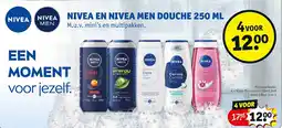 Kruidvat 4 x Nivea Men douche Sport 24H Fresh Effect 3-in-1 aanbieding
