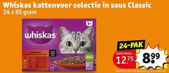 Kruidvat Whiskas kattenvoer selectie in saus Classic aanbieding