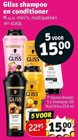 Kruidvat Gliss shampoo en conditioner aanbieding