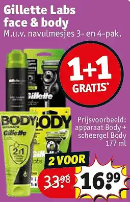Kruidvat Gillette Labs face & body aanbieding