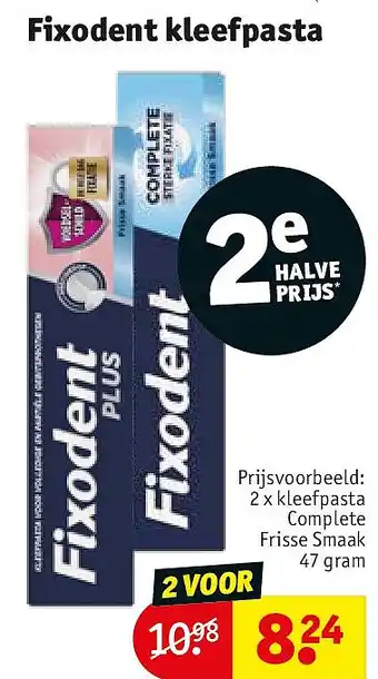 Kruidvat Fixodent kleefpasta aanbieding