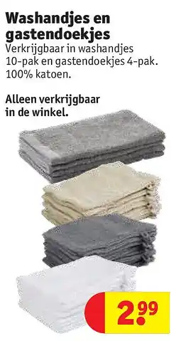 Kruidvat Washandjes en gastendoekjes aanbieding