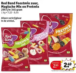 Kruidvat Red Band Feestmix zuur, Magische Mix en Pretmix aanbieding