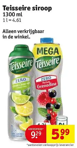 Kruidvat Teisseire siroop aanbieding