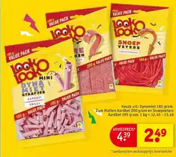 Kruidvat Dynamiet, Zure Matten Aardbei 200 gram en Snoepveters Aardbei 195 gram aanbieding