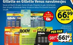 Kruidvat Gillette en Gillette Venus navulmesjes aanbieding