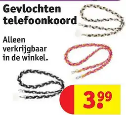 Kruidvat Gevlochten telefoonkoord aanbieding