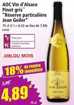 Norma AOC Vin d'Alsace Pinot gris Réserve particulière Jean Geiler aanbieding