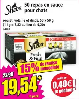 Norma Sheba 50 repas en sauce pour chats aanbieding