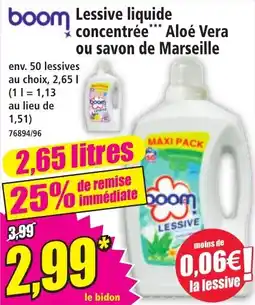 Norma Boom Lessive liquide concentrée Aloé Vera ou savon de Marseille aanbieding