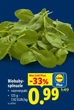 Lidl Biobaby- spinazie aanbieding