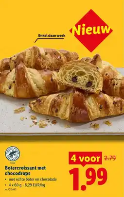 Lidl Botercroissant met chocodrops aanbieding