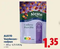 Lidl Alesto Veenbessen rozijnen aanbieding