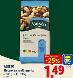 Lidl Alesto Noten- en rozijnenmix aanbieding