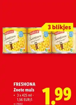Lidl Freshona Zoete Maïs aanbieding
