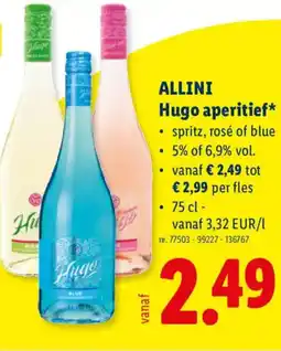 Lidl Allini Hugo aperitief aanbieding