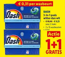 Lidl Dash 3-in-1 pods witter dan wit aanbieding