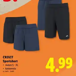 Lidl Crivit Sportshort aanbieding
