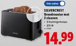 Lidl Silvercrest Broodrooster met 2 sleuven aanbieding